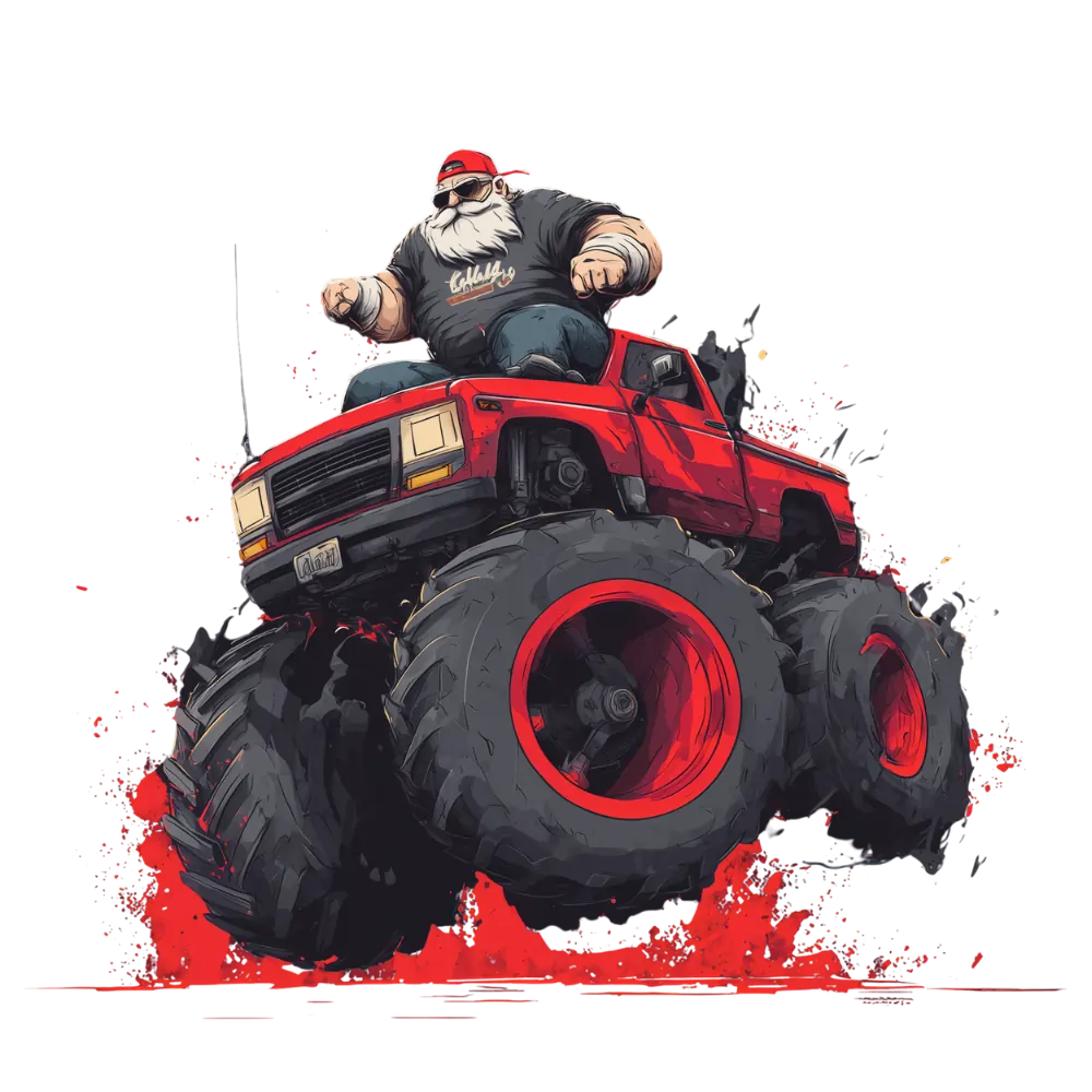 A guy in a lifted truck with big off-road tires